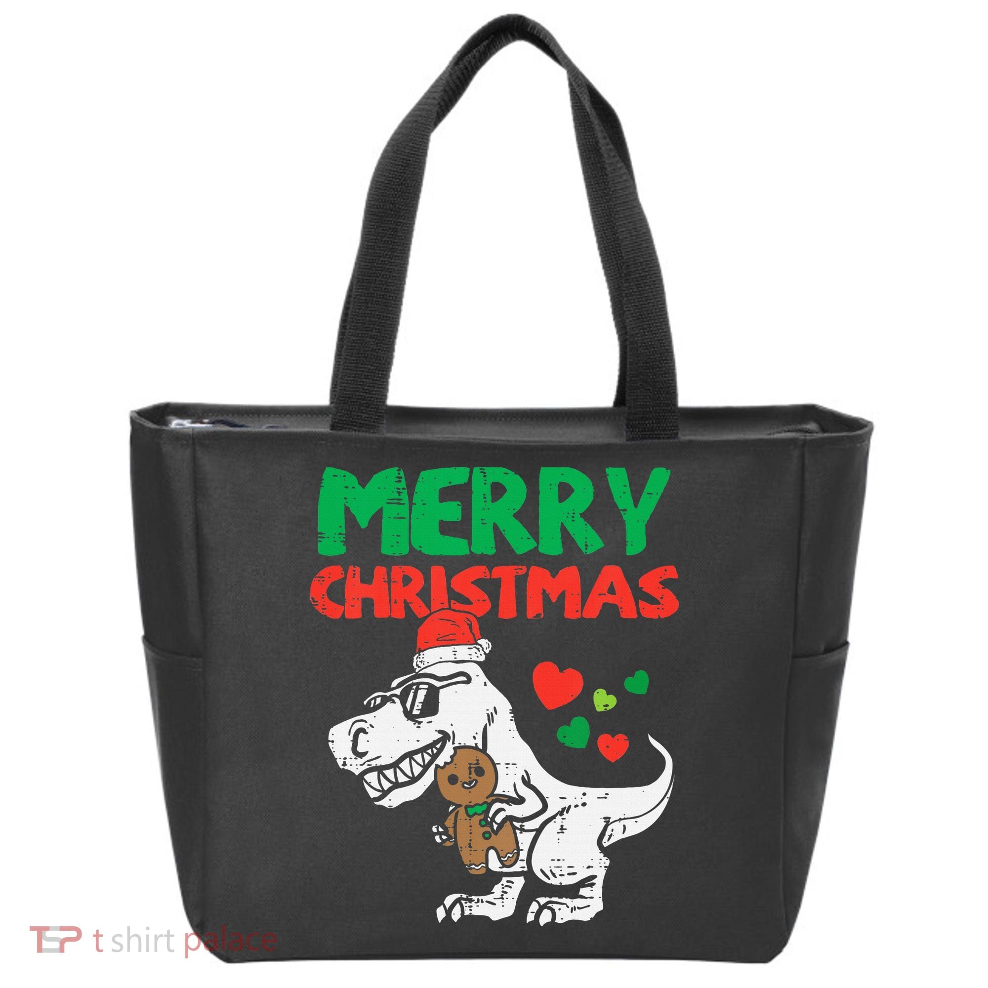 Merry Christmas Trex Dino Pajamas Tote Bag