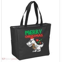 Merry Christmas Trex Dino Pajamas Tote Bag thumb 2