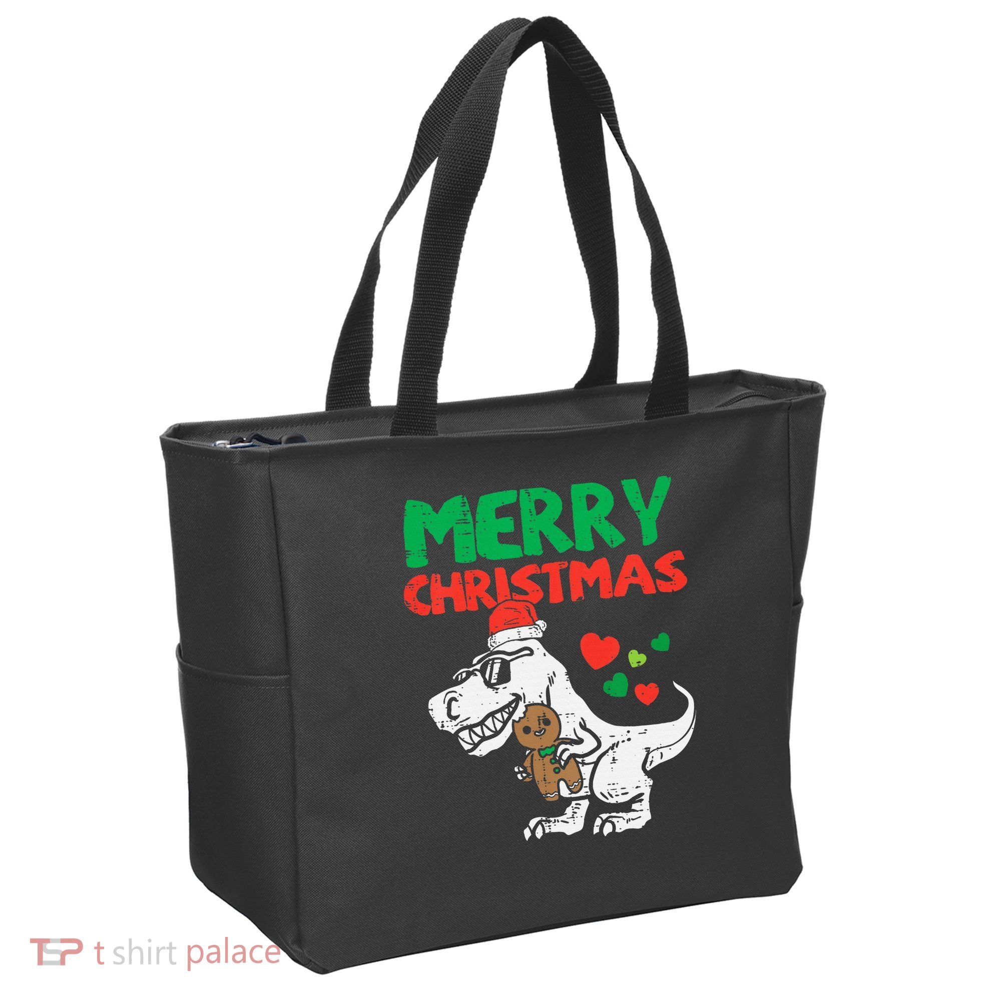 Merry Christmas Trex Dino Pajamas Tote Bag