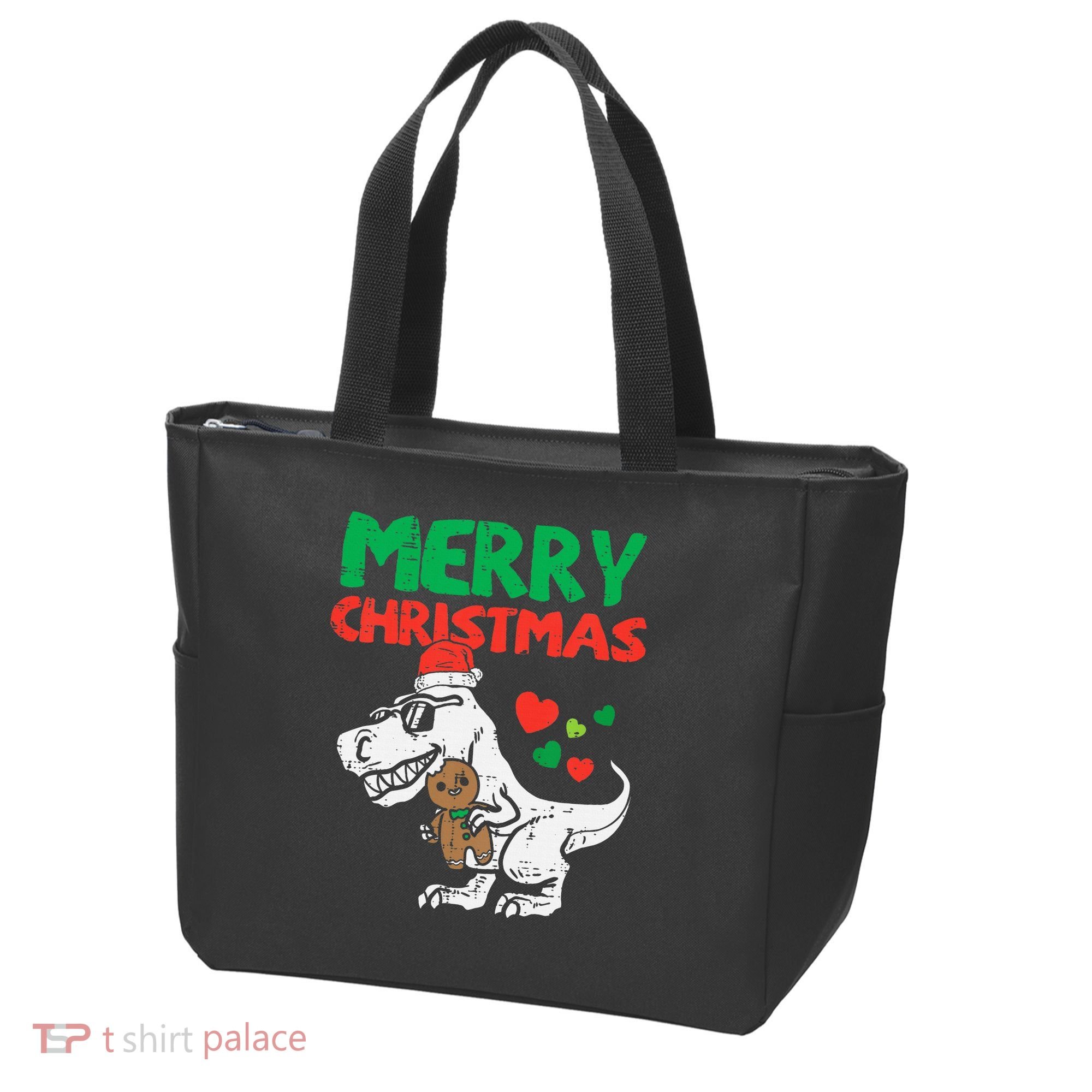 Merry Christmas Trex Dino Pajamas Tote Bag