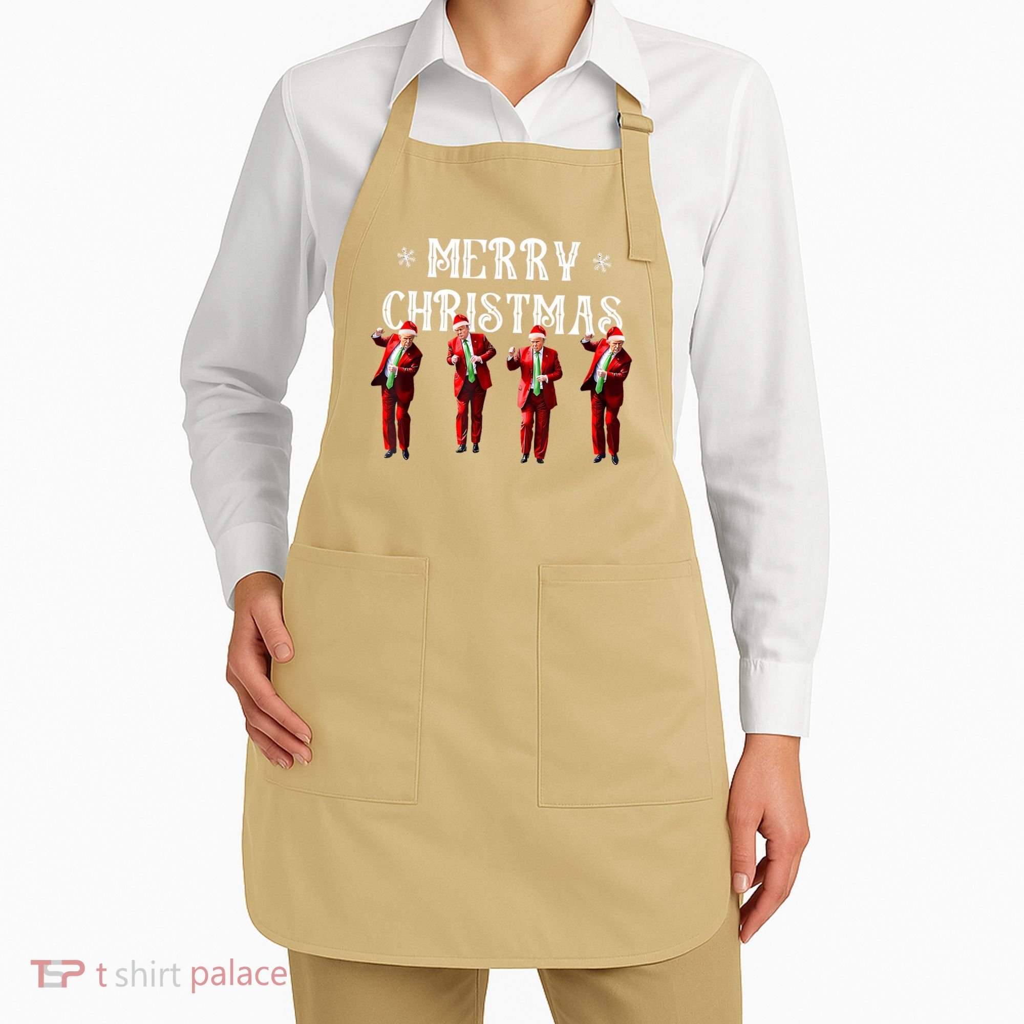 Merry Christmas Trump Pajamas Holiday Apron
