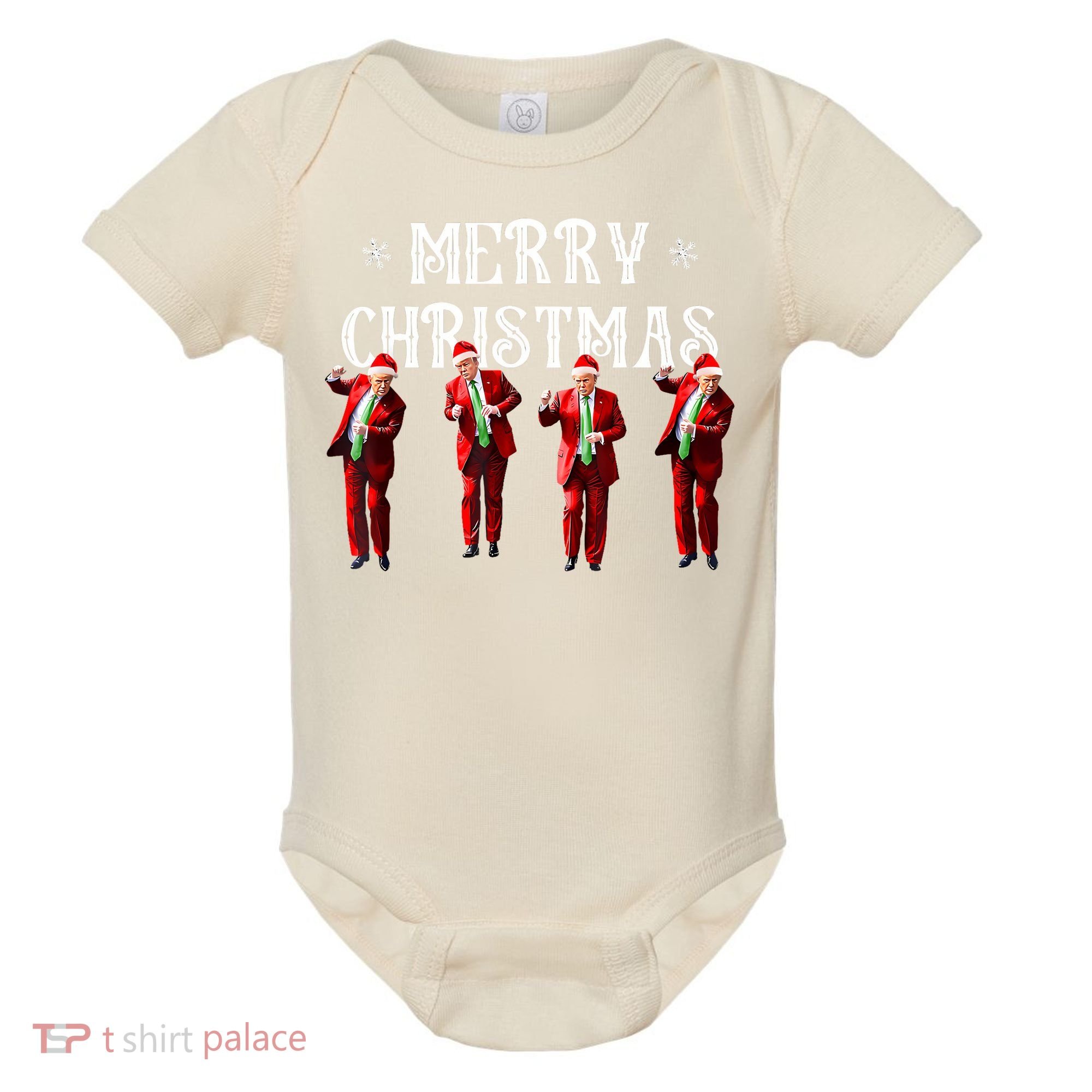 Merry Christmas Trump Pajamas Holiday Baby Bodysuit