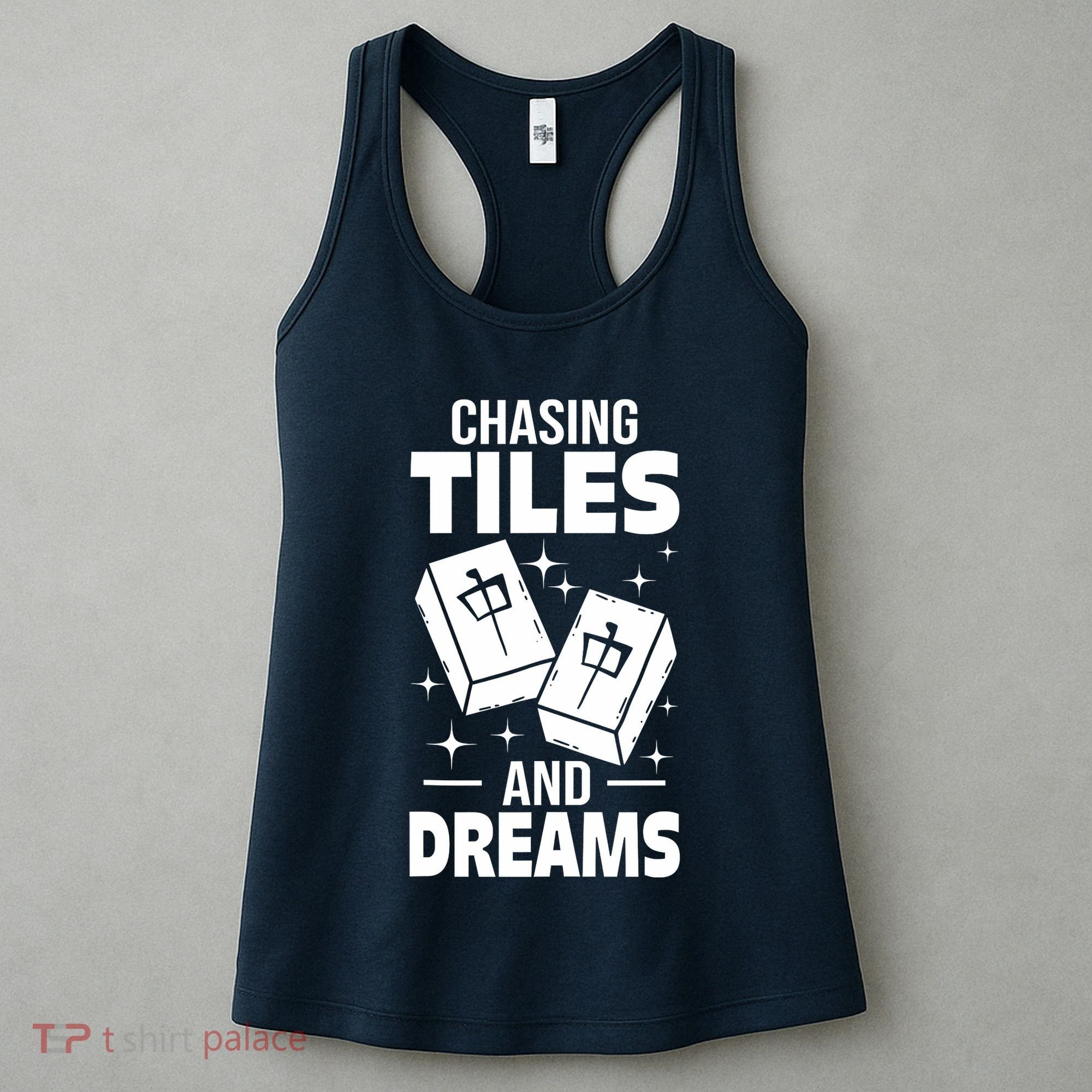 Mahjong Chasing Tiles And Dreams For Asian Player Mahjong Women's Tank Top