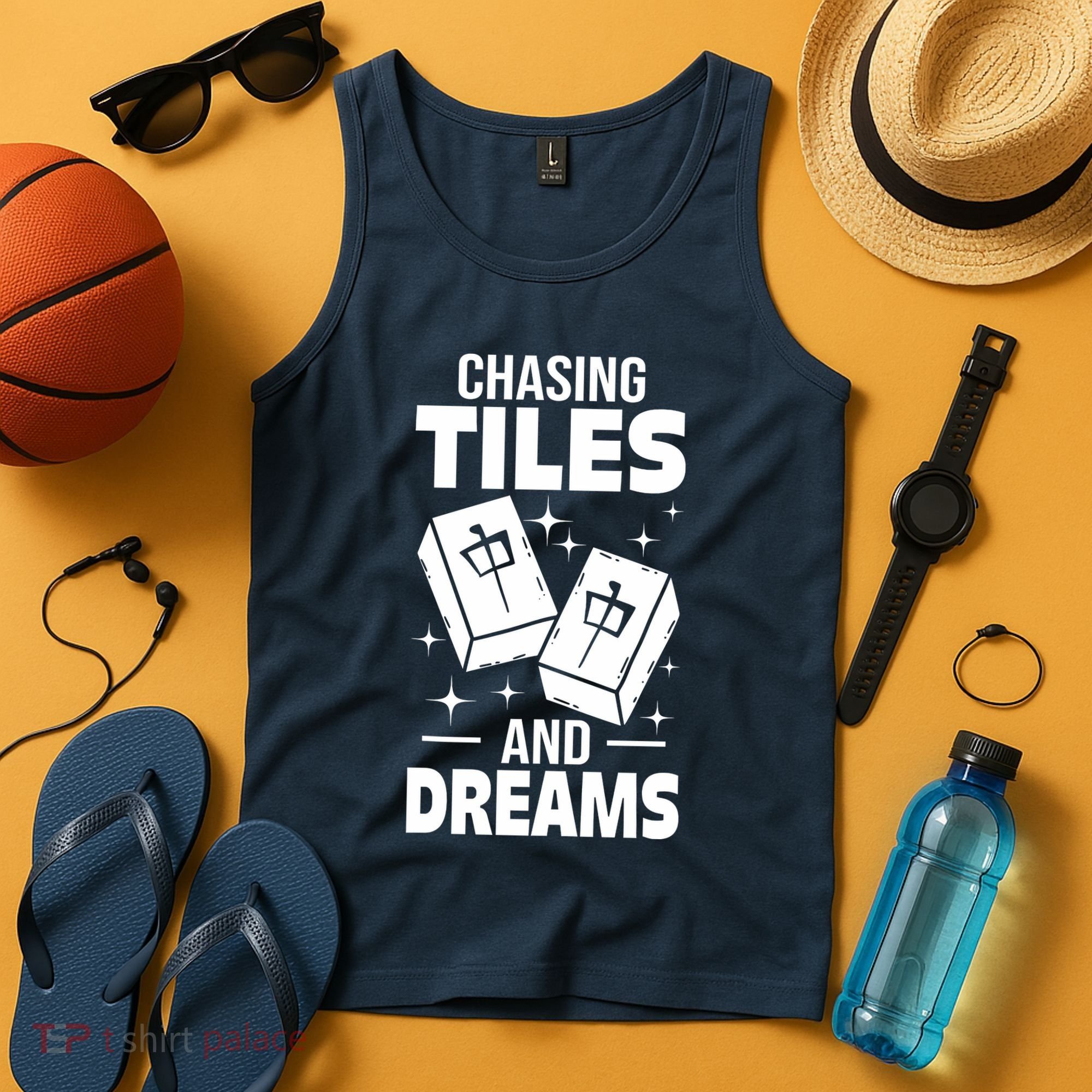 Mahjong Chasing Tiles And Dreams For Asian Player Mahjong Tank Top