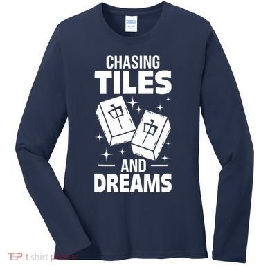 Mahjong Chasing Tiles And Dreams For Asian Player Mahjong Women's Long Sleeve Shirt