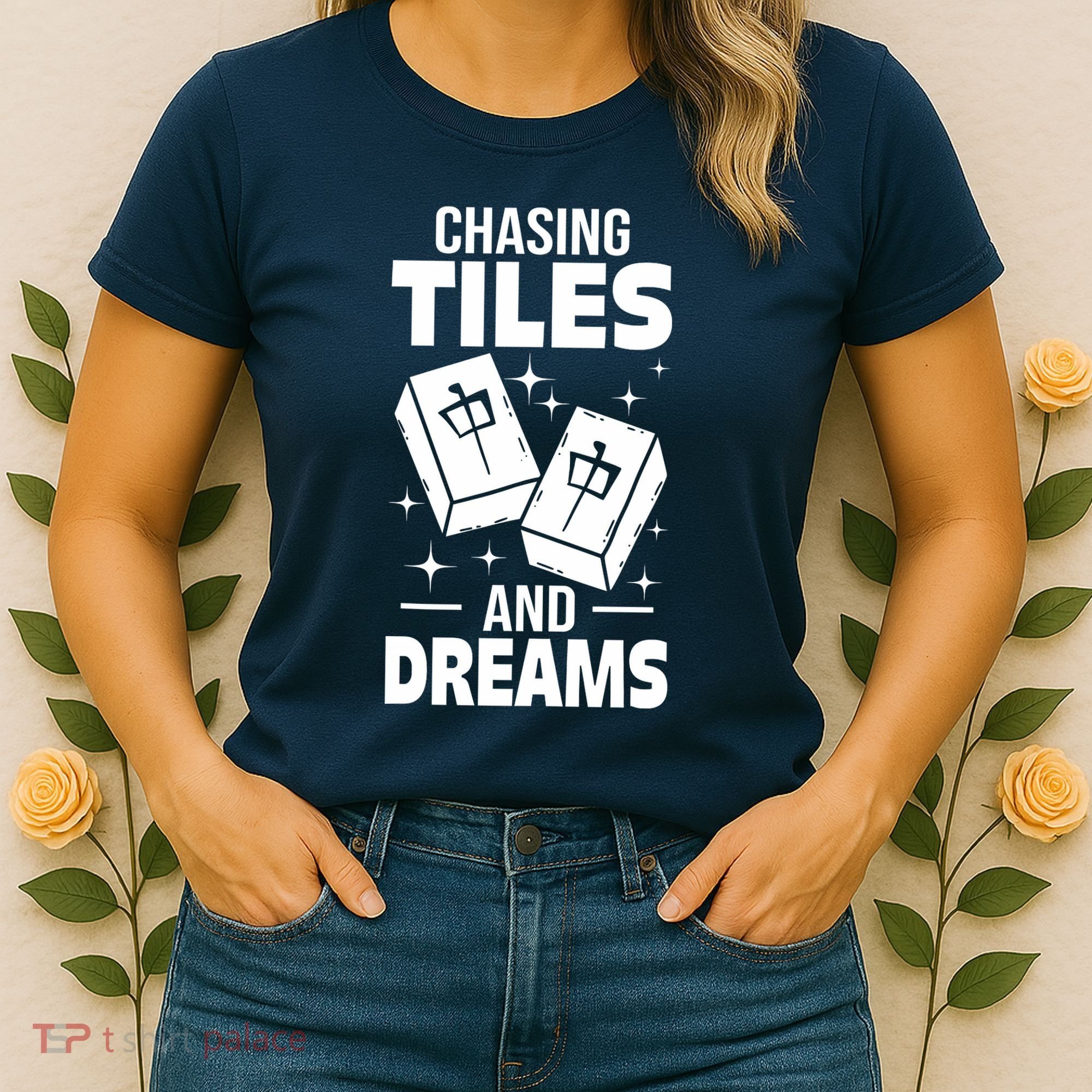 Mahjong Chasing Tiles And Dreams For Asian Player Mahjong Women's T-Shirt
