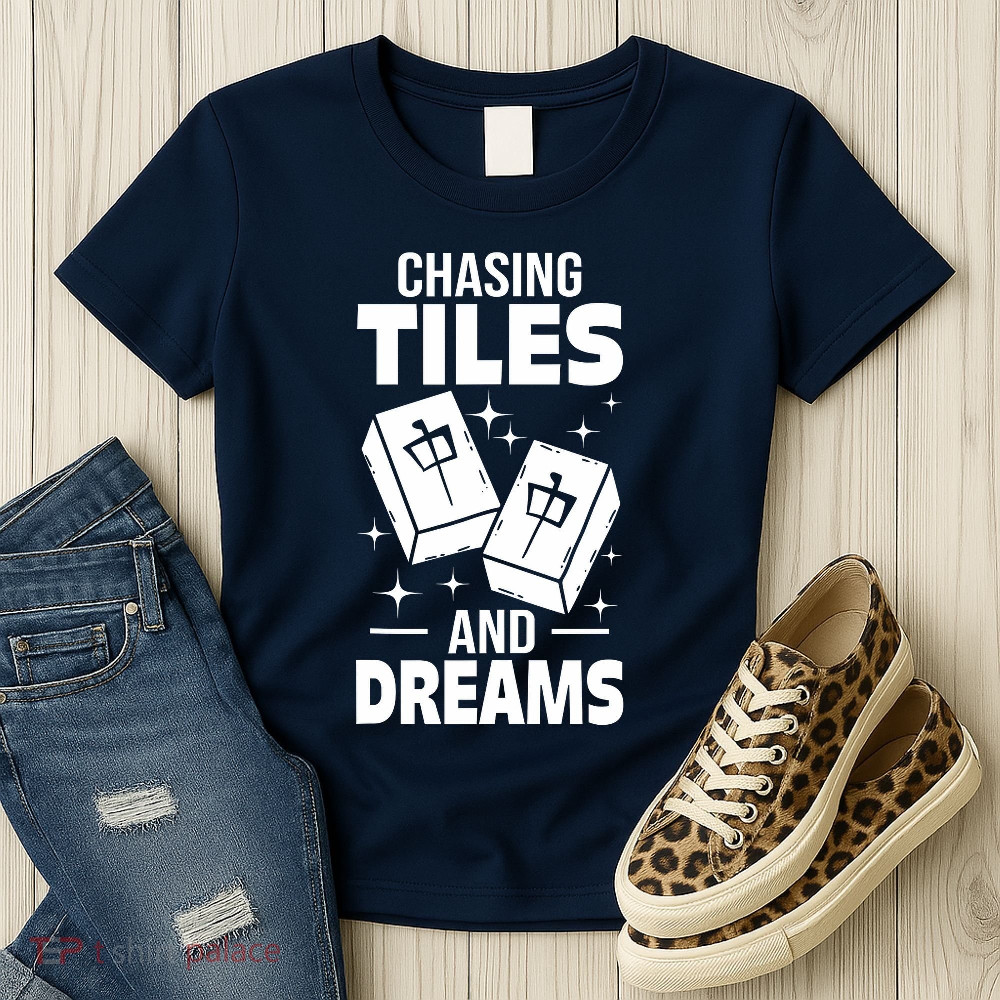 Mahjong Chasing Tiles And Dreams For Asian Player Mahjong Women's T-Shirt