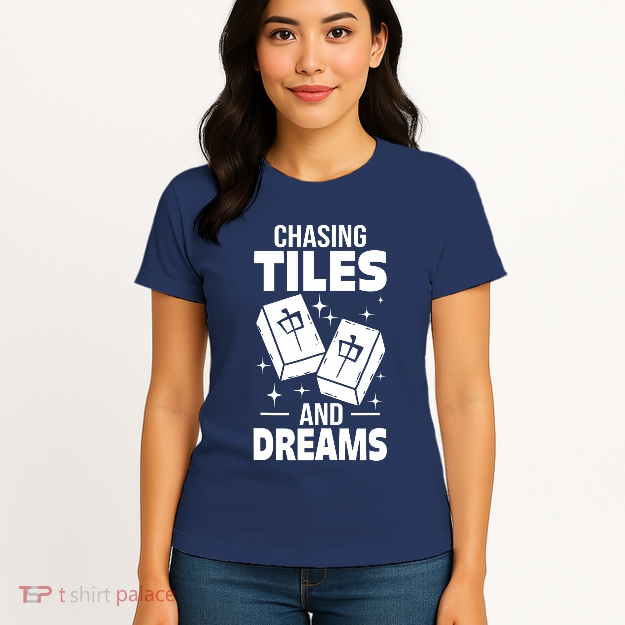 Mahjong Chasing Tiles And Dreams For Asian Player Mahjong Women's T-Shirt