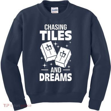 Mahjong Chasing Tiles And Dreams For Asian Player Mahjong Kids Sweatshirt