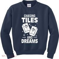 Mahjong Chasing Tiles And Dreams For Asian Player Mahjong Kids Sweatshirt thumb 0