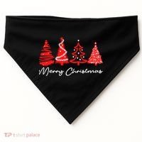 Merry Chirstmas Tree USA-Made Doggie Bandana thumb 0