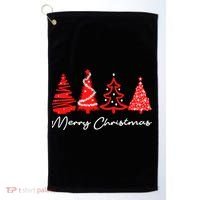 Merry Chirstmas Tree Golf Towel thumb 0