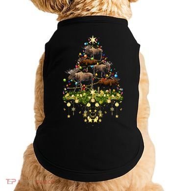 Mooses Christmas Tree Lights Holiday Moose Lover Cute Gift Doggie Tank
