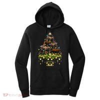 Mooses Christmas Tree Lights Holiday Moose Lover Cute Gift Women's Hoodie thumb 0