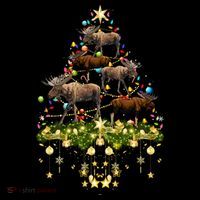 Mooses Christmas Tree Lights Holiday Moose Lover Cute Gift Women's Hoodie thumb 2