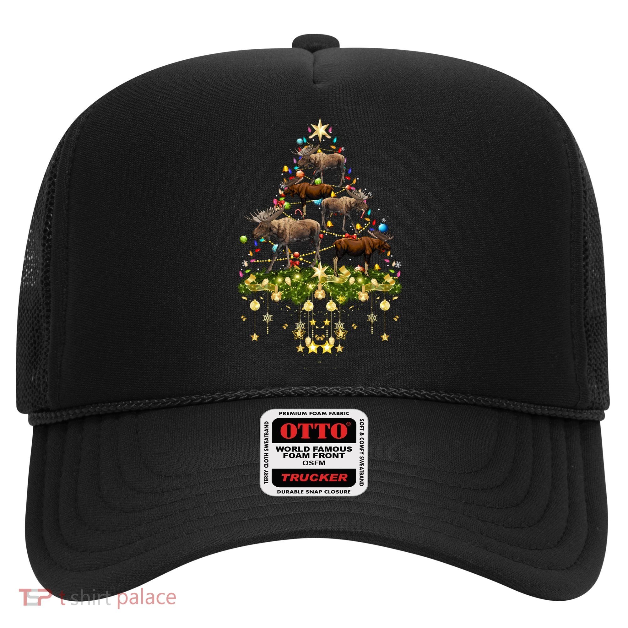 Mooses Christmas Tree Lights Holiday Moose Lover Cute Gift Hat