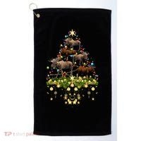 Mooses Christmas Tree Lights Holiday Moose Lover Cute Gift Golf Towel thumb 0