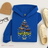 Mooses Christmas Tree Lights Holiday Moose Lover Cute Gift Hoodie thumb 4