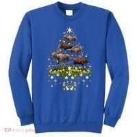 Mooses Christmas Tree Lights Holiday Moose Lover Cute Gift Sweatshirt thumb 0