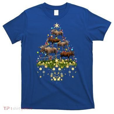 Mooses Christmas Tree Lights Holiday Moose Lover Cute Gift T-Shirt