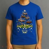 Mooses Christmas Tree Lights Holiday Moose Lover Cute Gift T-Shirt thumb 3