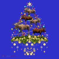 Mooses Christmas Tree Lights Holiday Moose Lover Cute Gift Mousepad thumb 1