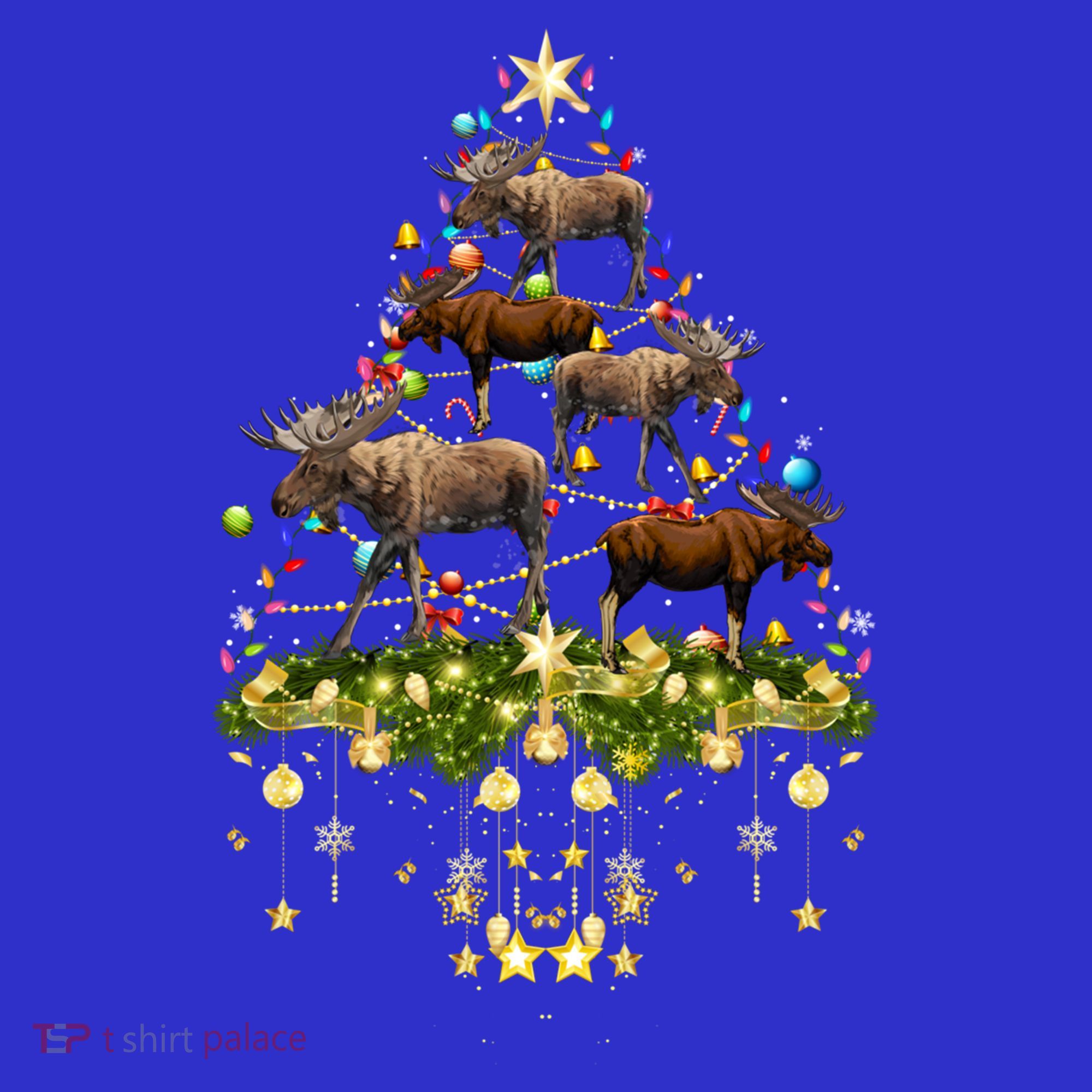 Mooses Christmas Tree Lights Holiday Moose Lover Cute Gift Baby Bodysuit