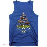 Mooses Christmas Tree Lights Holiday Moose Lover Cute Gift Tank Top thumb 0