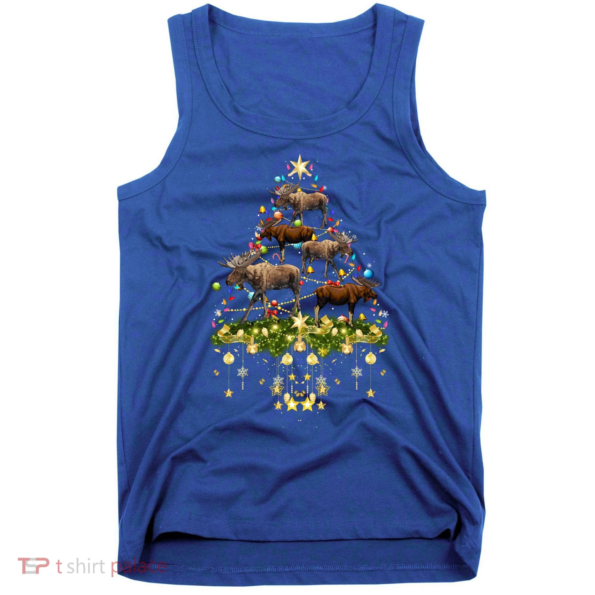 Mooses Christmas Tree Lights Holiday Moose Lover Cute Gift Tank Top