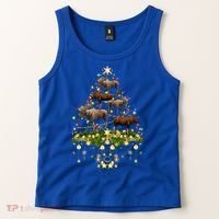 Mooses Christmas Tree Lights Holiday Moose Lover Cute Gift Tank Top thumb 2