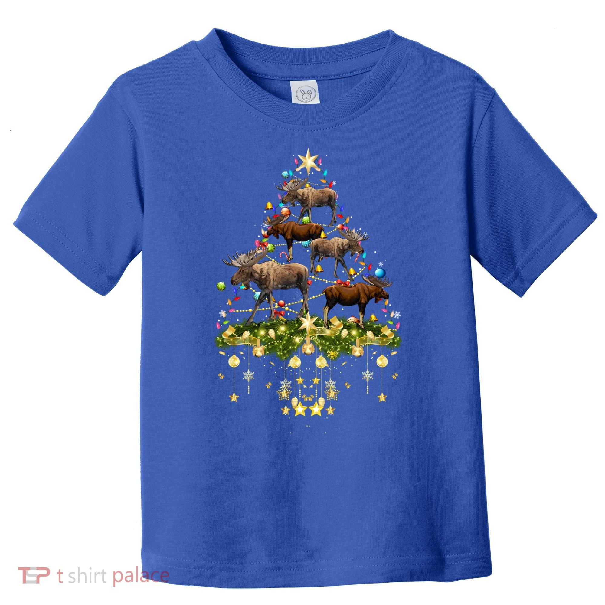 Mooses Christmas Tree Lights Holiday Moose Lover Cute Gift Toddler T-Shirt