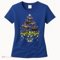 Mooses Christmas Tree Lights Holiday Moose Lover Cute Gift Women's T-Shirt thumb 0