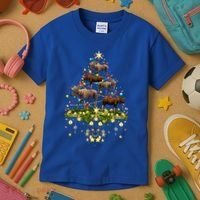 Mooses Christmas Tree Lights Holiday Moose Lover Cute Gift Kids T-Shirt thumb 3