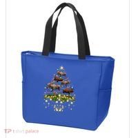 Mooses Christmas Tree Lights Holiday Moose Lover Cute Gift Tote Bag thumb 3