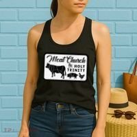 Meat Church The Holy Trinity Barbecue Grilling Women's Tank Top thumb 2