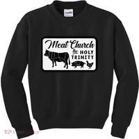 Meat Church The Holy Trinity Barbecue Grilling Kids Sweatshirt thumb 0