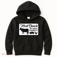 Meat Church The Holy Trinity Barbecue Grilling Kids Hoodie thumb 0