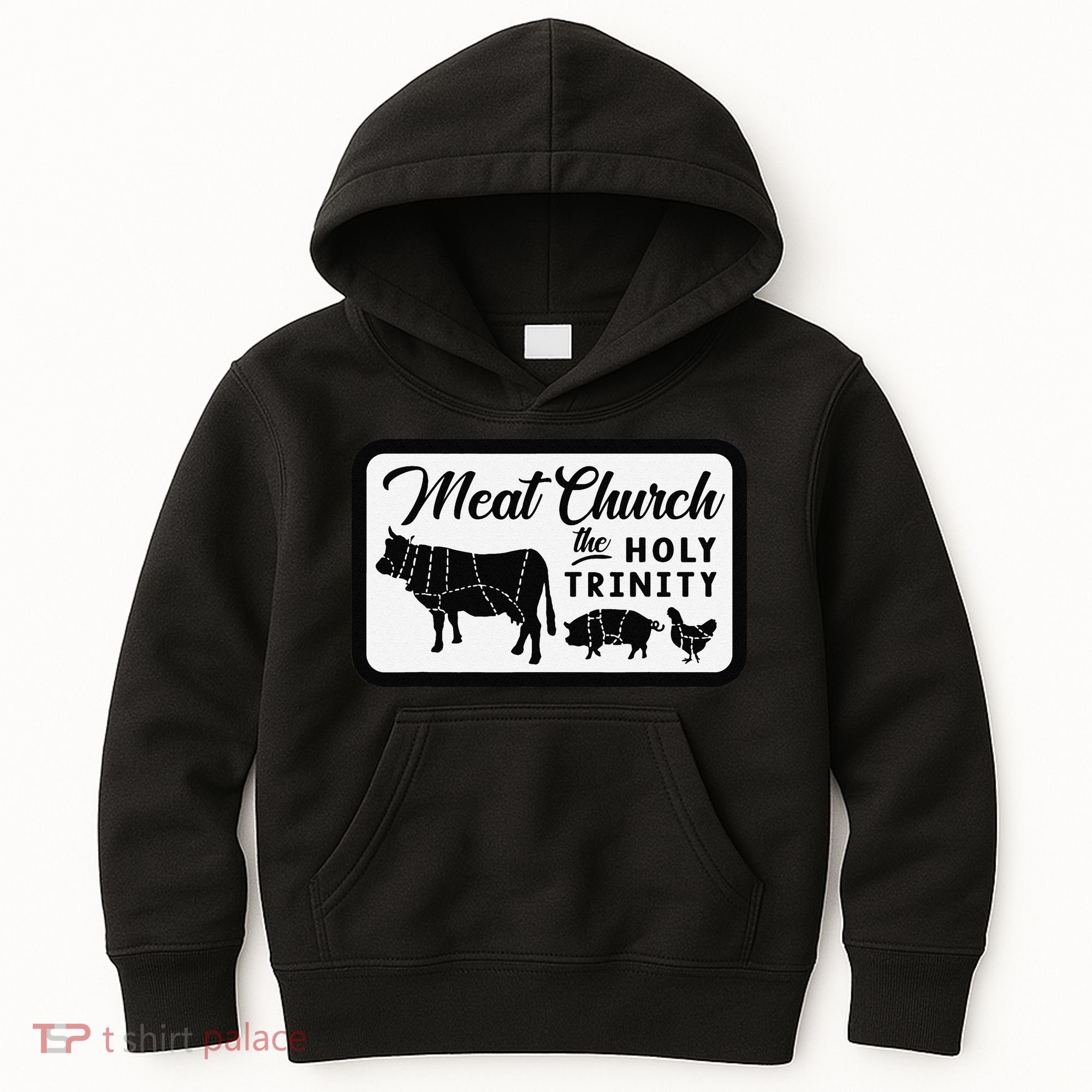 Meat Church The Holy Trinity Barbecue Grilling Kids Hoodie