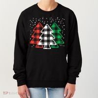 Merry Christmas Tree Buffalo Plaid Red White Green Xmas Women's Sweatshirt thumb 0