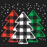 Merry Christmas Tree Buffalo Plaid Red White Green Xmas Women's Sweatshirt thumb 2