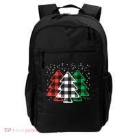 Merry Christmas Tree Buffalo Plaid Red White Green Xmas Backpack thumb 0