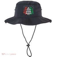 Merry Christmas Tree Buffalo Plaid Red White Green Xmas Bucket Hat thumb 0