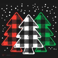 Merry Christmas Tree Buffalo Plaid Red White Green Xmas Women's Hoodie thumb 2