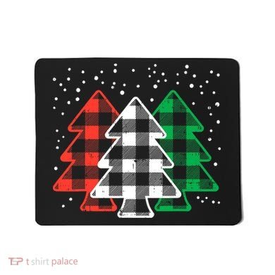Merry Christmas Tree Buffalo Plaid Red White Green Xmas Mousepad