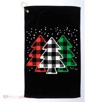 Merry Christmas Tree Buffalo Plaid Red White Green Xmas Golf Towel thumb 0