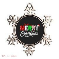 Merry Christmas Tree Buffalo Plaid Red White Green Cute Xmas Ornament thumb 0