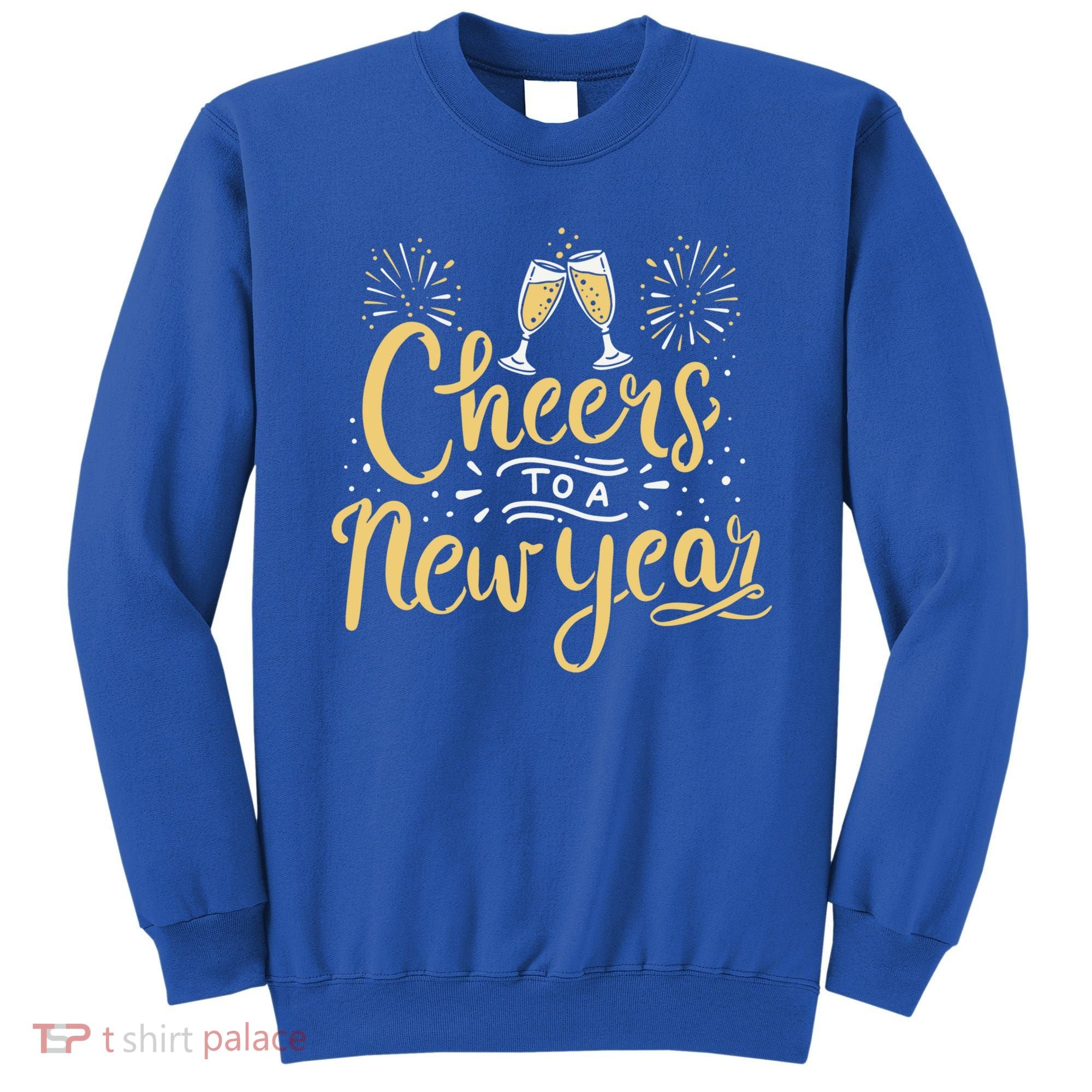 M156 Cheer To A New Year Funny Happy New Year Wine Party Gift Sweatshirt