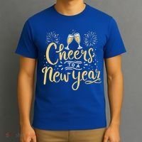 M156 Cheer To A New Year Funny Happy New Year Wine Party Gift T-Shirt thumb 3