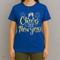 M156 Cheer To A New Year Funny Happy New Year Wine Party Gift T-Shirt thumb 4
