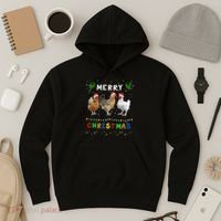 Merry Christmas Three Chickens Lights Funny Hoodie thumb 3